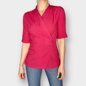 70s Gloria Vanderbilt Pink blouse with Tie‎ Waist